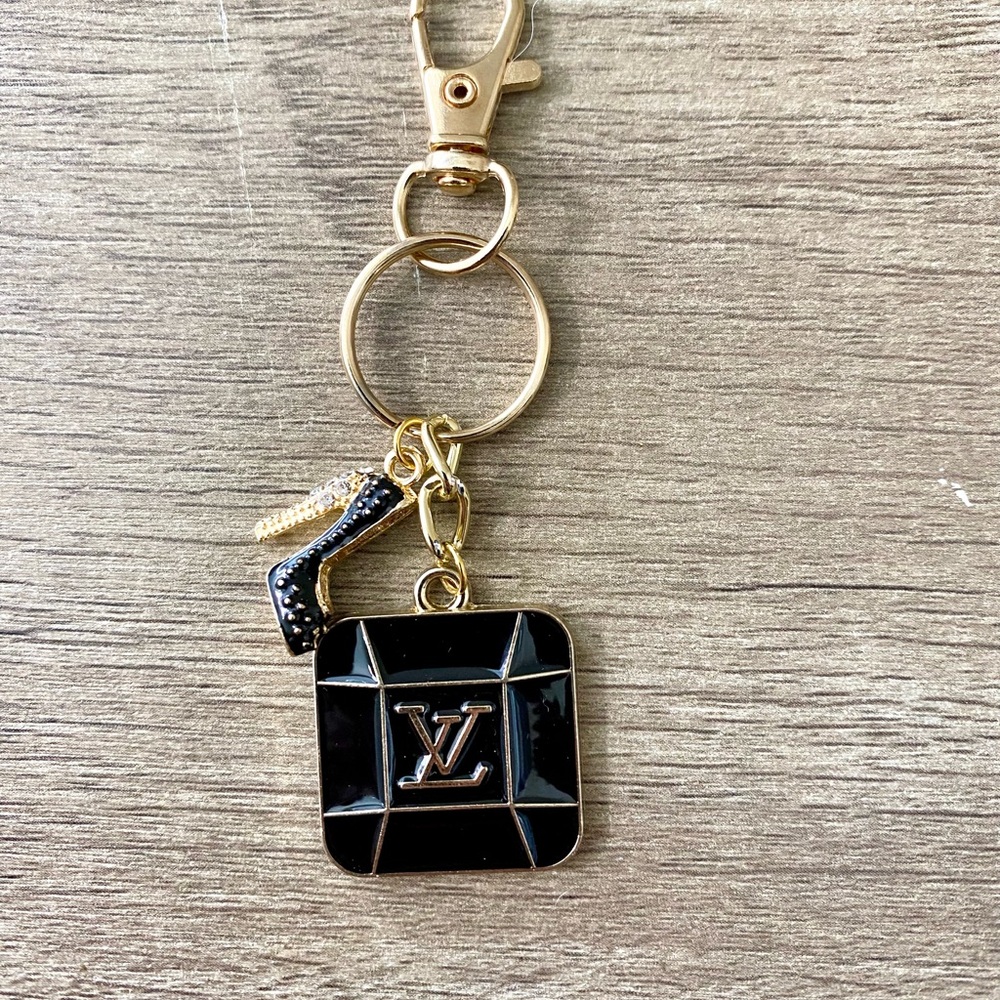 Black and Gold Bag Charm/ Keychain